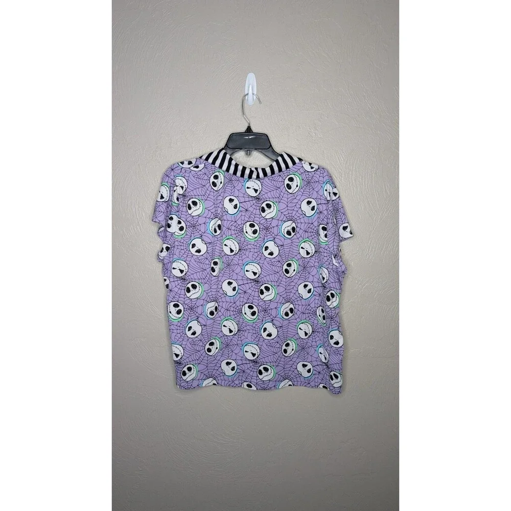 Disney Womens Large Purple Nightmare Before Christmas 2 Piece Pajama Set - Picture 3 of 9